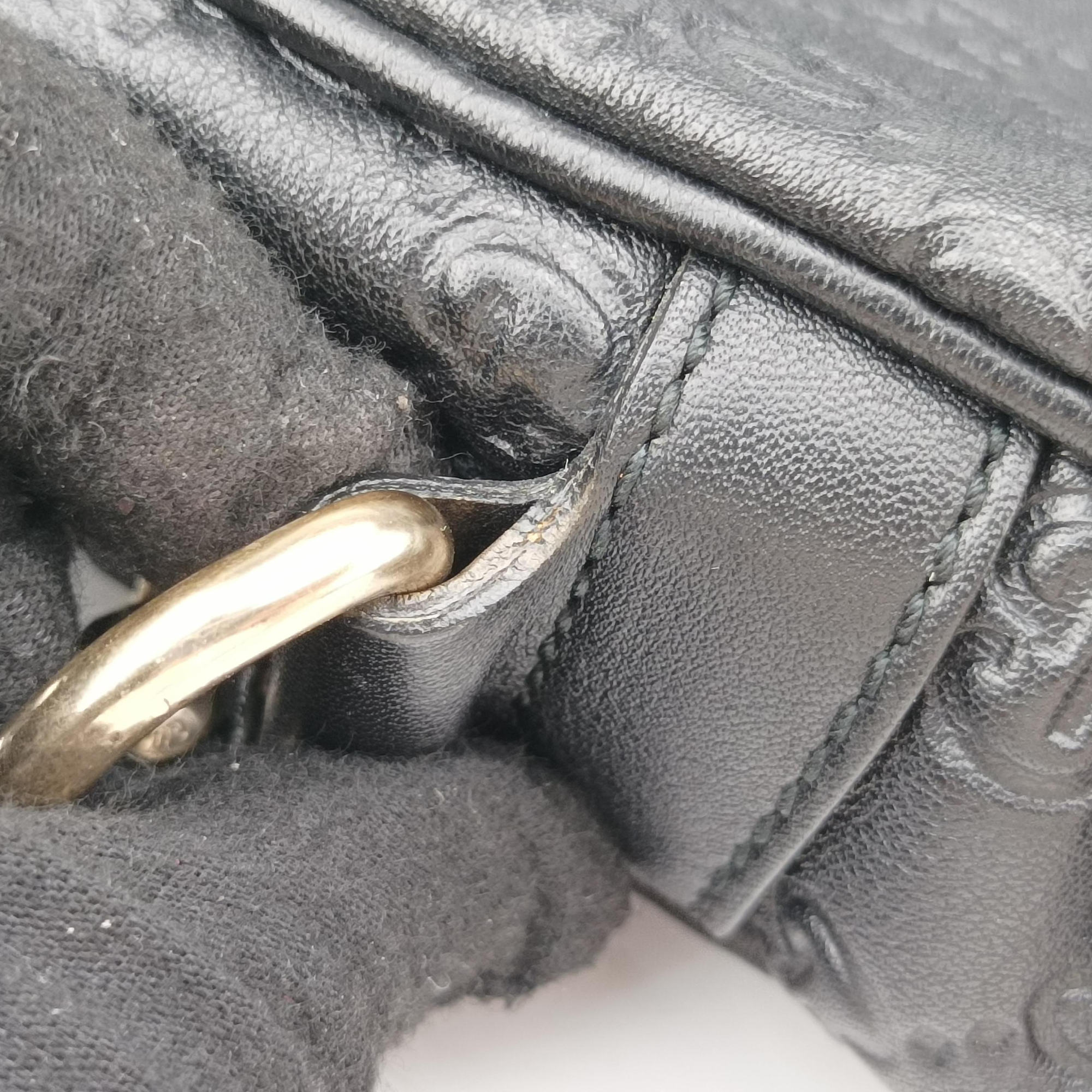 Pre-owned Gucci Diamante Black Leather 208468 handbag | stylenewstar