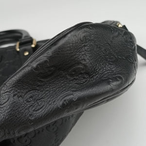 Pre-owned Gucci Diamante Black Leather 208468 handbag | stylenewstar