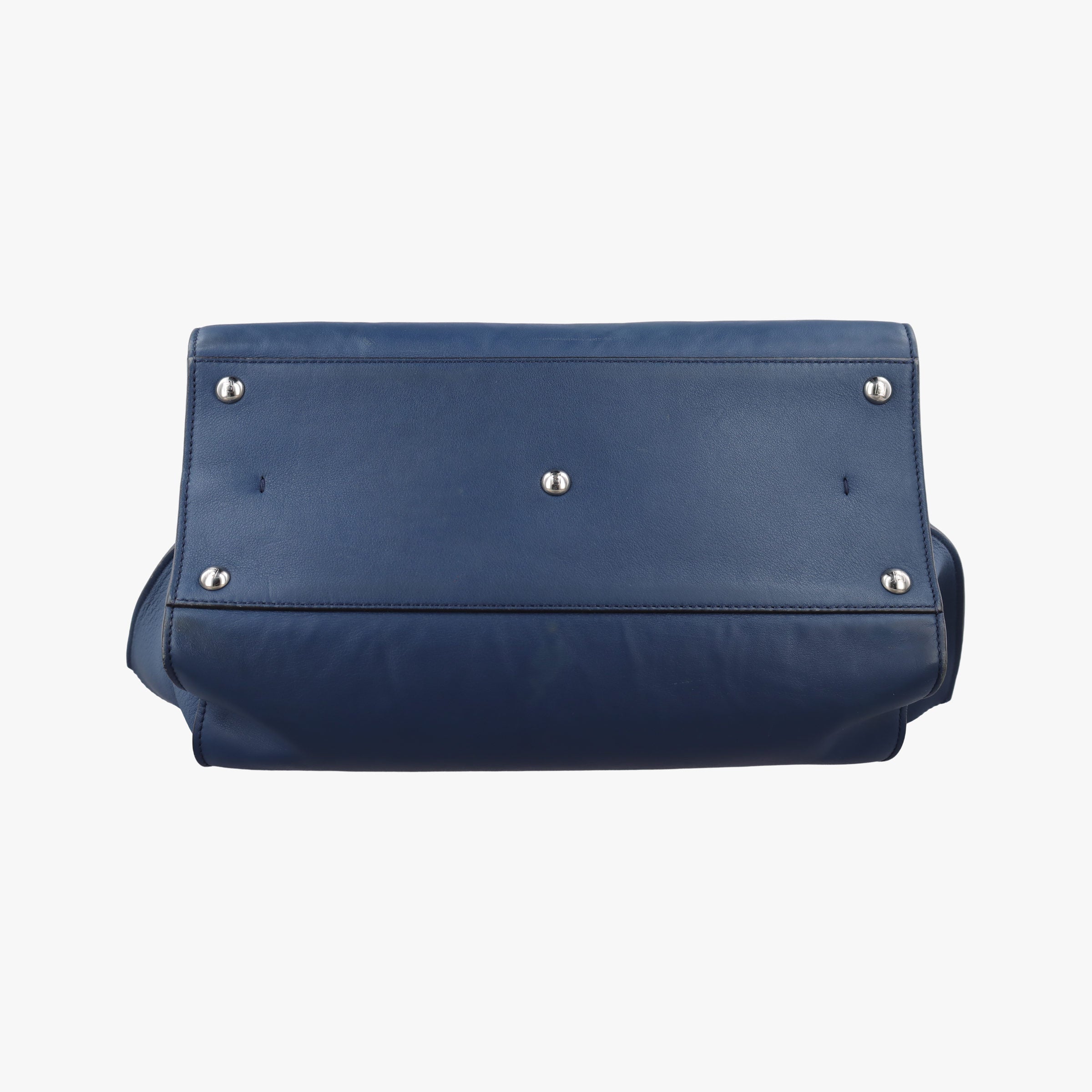 Pre-owned Fendi Trois Jours Navy Leather 8BH279 shoulderbag | stylenewstar