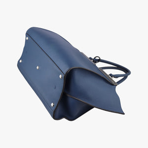 Pre-owned Fendi Trois Jours Navy Leather 8BH279 shoulderbag | stylenewstar