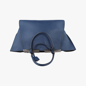 Pre-owned Fendi Trois Jours Navy Leather 8BH279 shoulderbag | stylenewstar