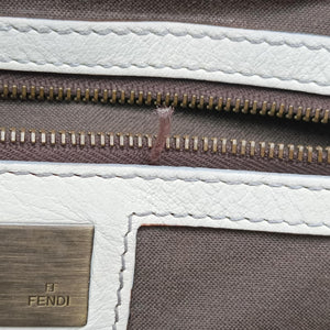 Pre-owned Fendi Borsa Frame Doctor White Leather 8BN191 handbag | stylenewstar