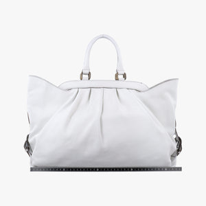 Pre-owned Fendi Borsa Frame Doctor White Leather 8BN191 handbag | stylenewstar