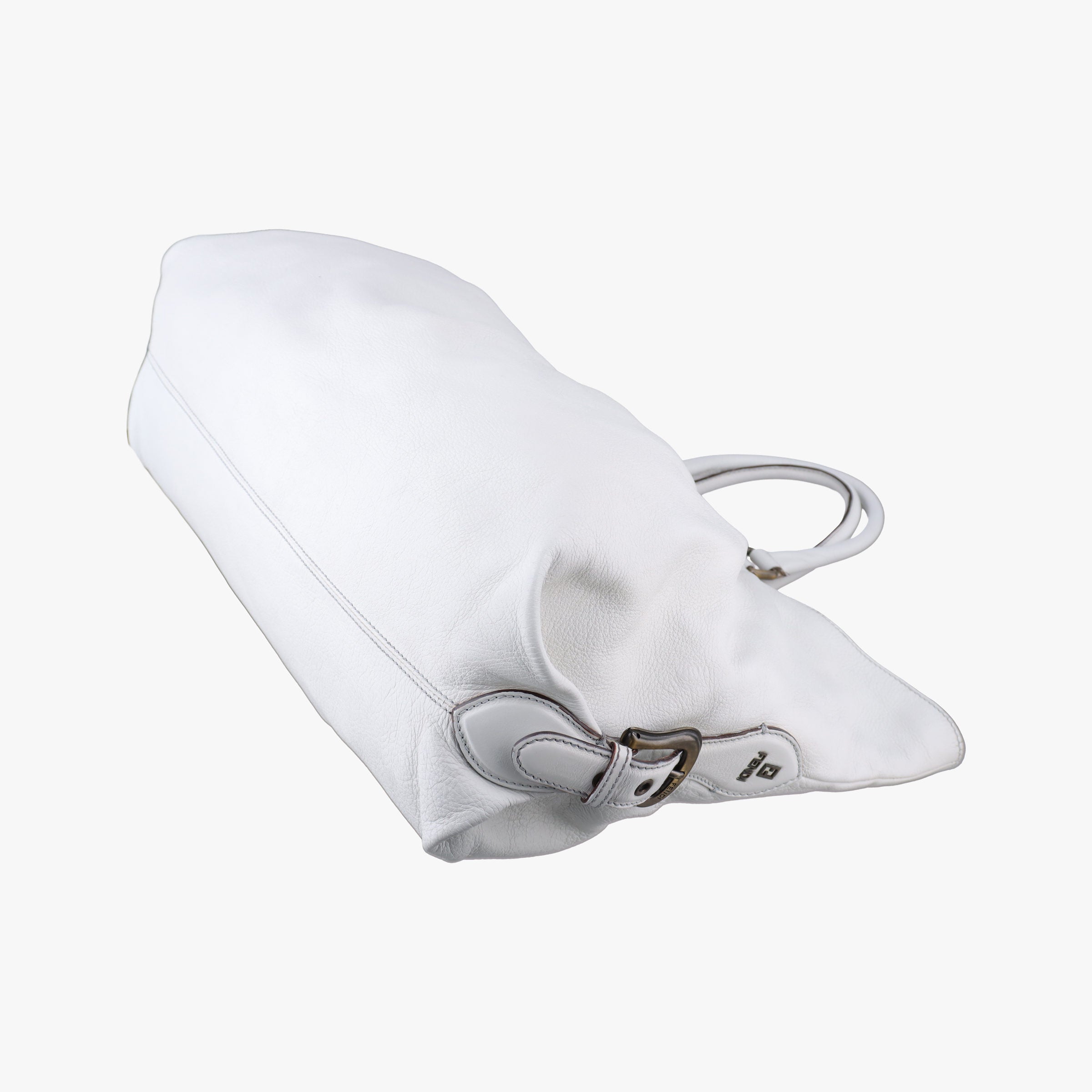 Pre-owned Fendi Borsa Frame Doctor White Leather 8BN191 handbag | stylenewstar