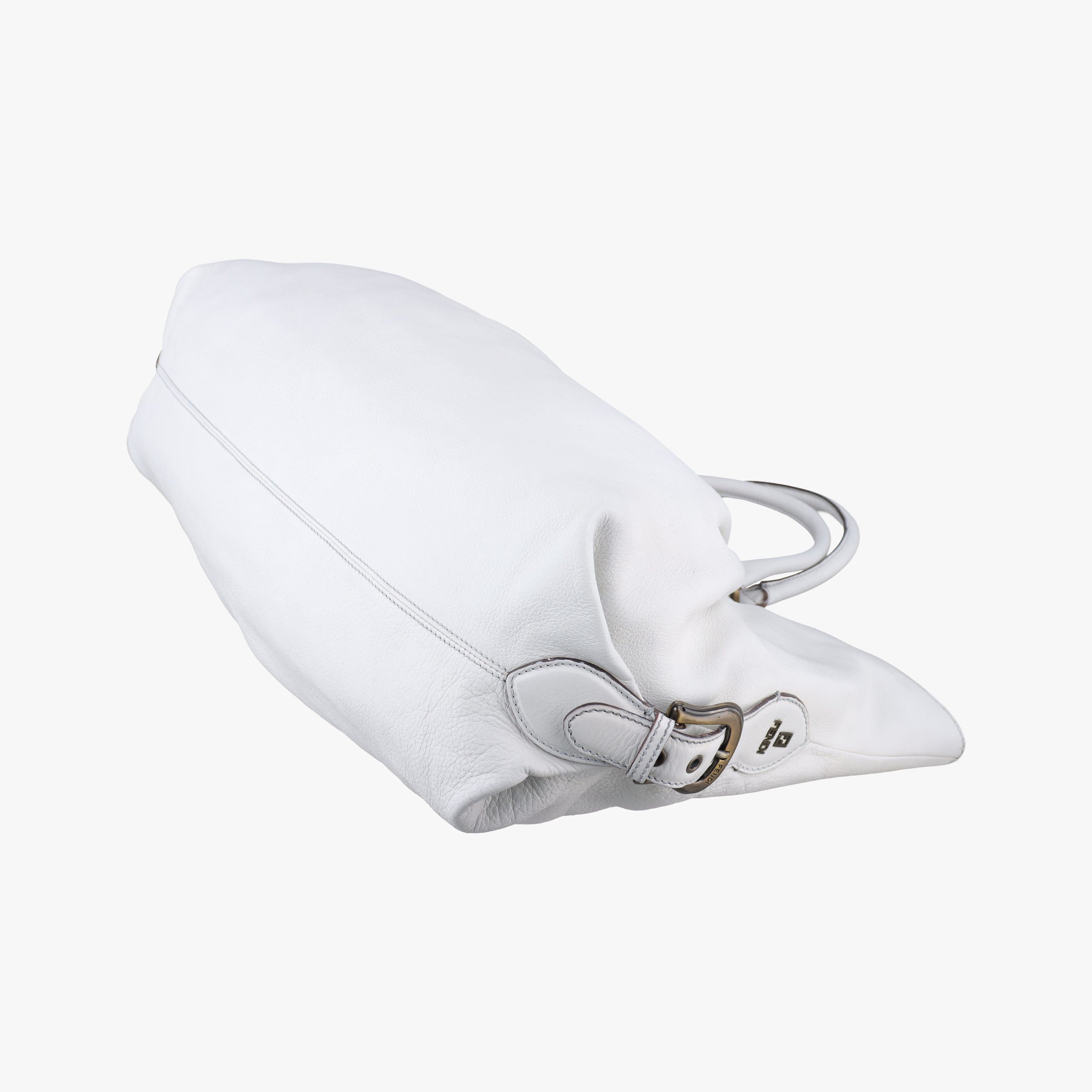 Pre-owned Fendi Borsa Frame Doctor White Leather 8BN191 handbag | stylenewstar