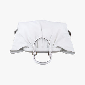 Pre-owned Fendi Borsa Frame Doctor White Leather 8BN191 handbag | stylenewstar