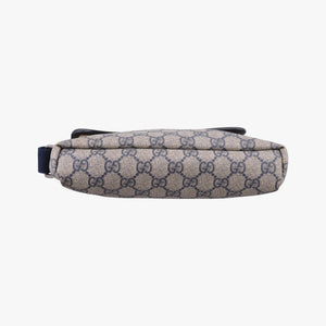 Pre-owned Gucci GG Plus GG Supreme beige×navy PVC coated canvas×Leather 223666 shoulderbag | stylenewstar