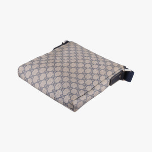 Pre-owned Gucci GG Plus GG Supreme beige×navy PVC coated canvas×Leather 223666 shoulderbag | stylenewstar