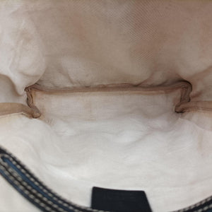 Pre-owned Gucci GG Plus GG Supreme beige×navy PVC coated canvas×Leather 223666 shoulderbag | stylenewstar