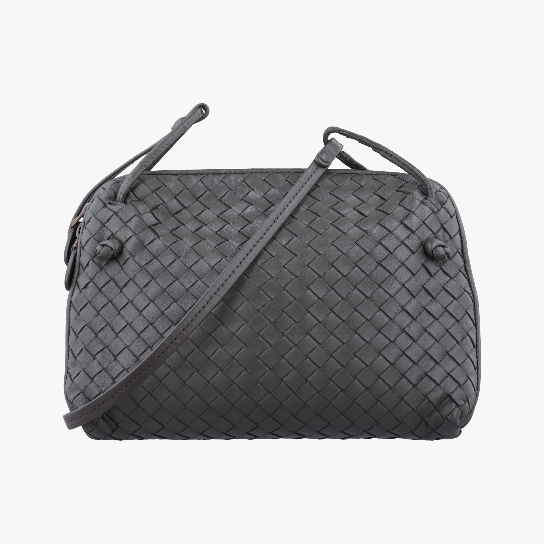 Secondhand Bottega Veneta NODINI Intrecciato Grey lambskin  shoulderbag | stylenewstar