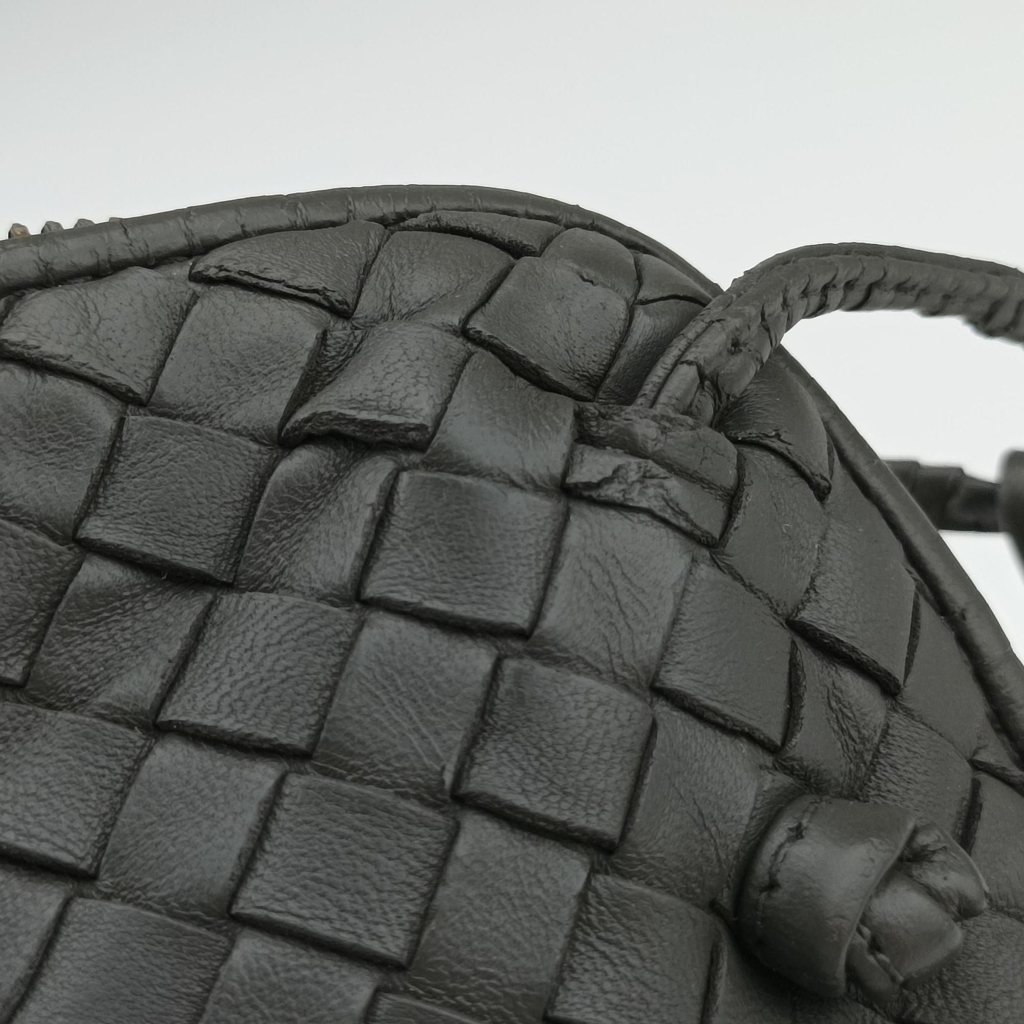 Secondhand Bottega Veneta NODINI Intrecciato Grey lambskin  shoulderbag | stylenewstar