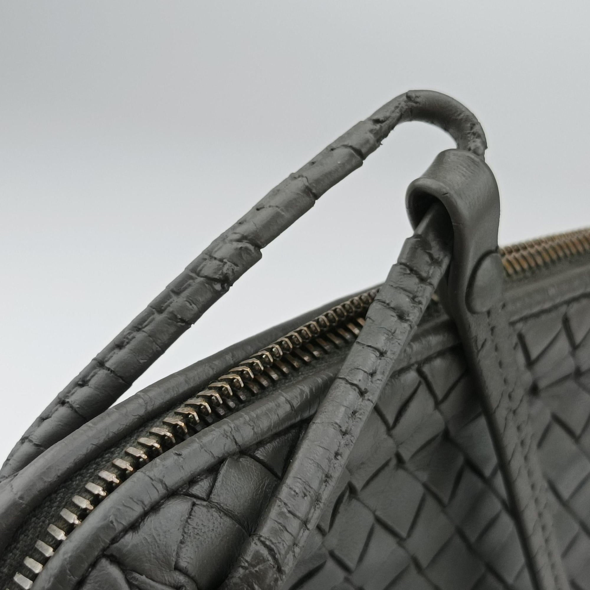 Secondhand Bottega Veneta NODINI Intrecciato Grey lambskin  shoulderbag | stylenewstar