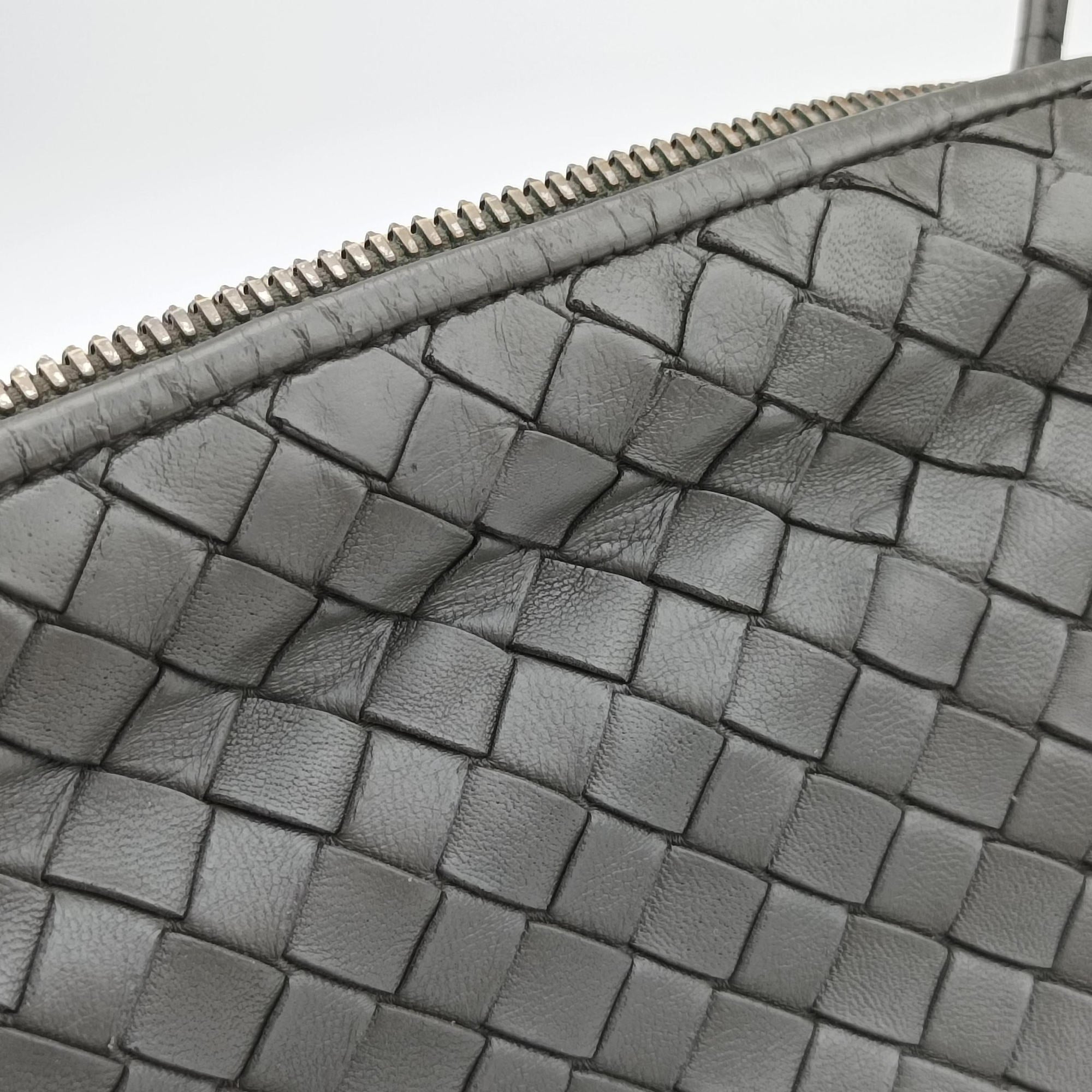 Secondhand Bottega Veneta NODINI Intrecciato Grey lambskin  shoulderbag | stylenewstar