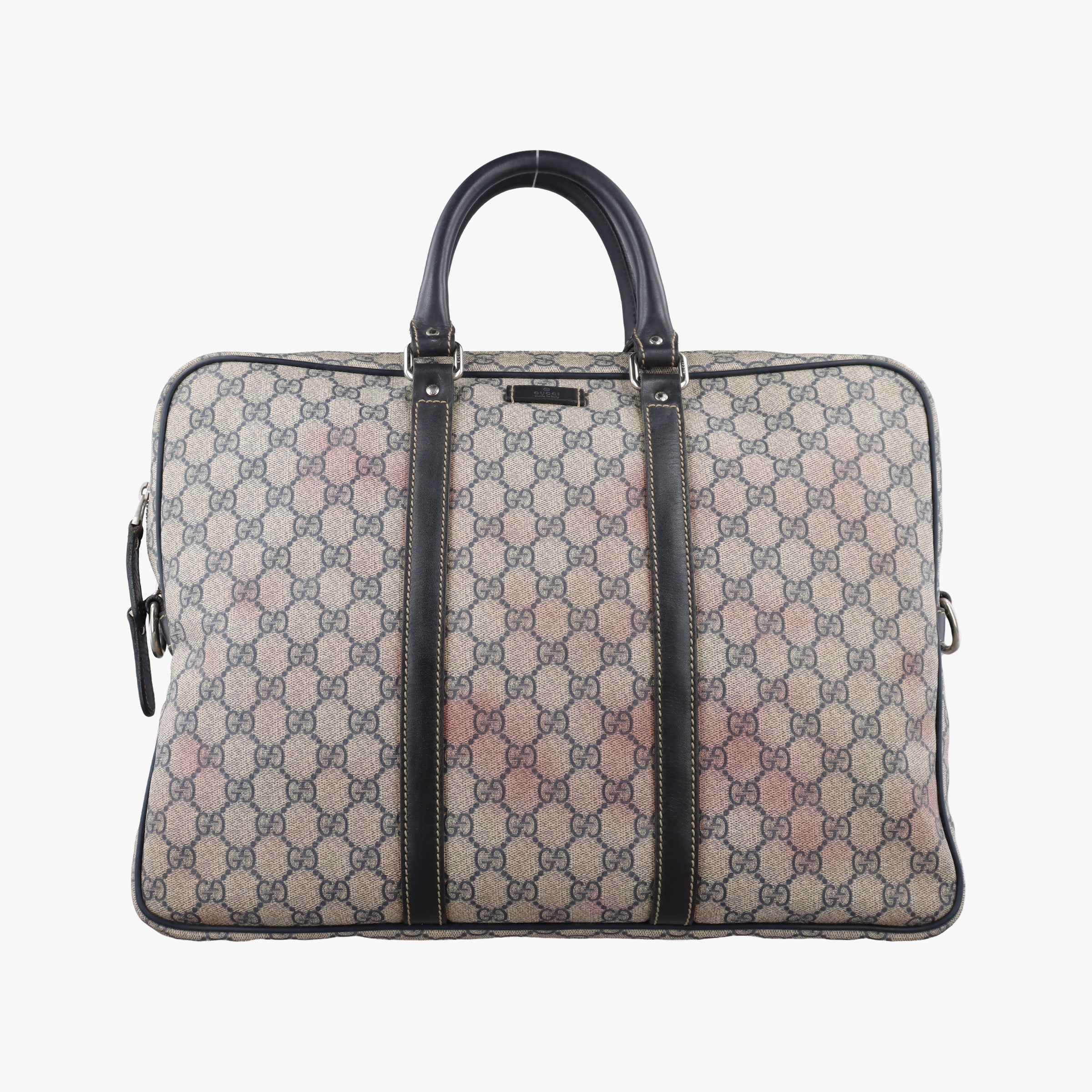 Secondhand Gucci GG plus GG Supreme Briefcase Beige×Black PVC coated canvas 201480 handbag | stylenewstar
