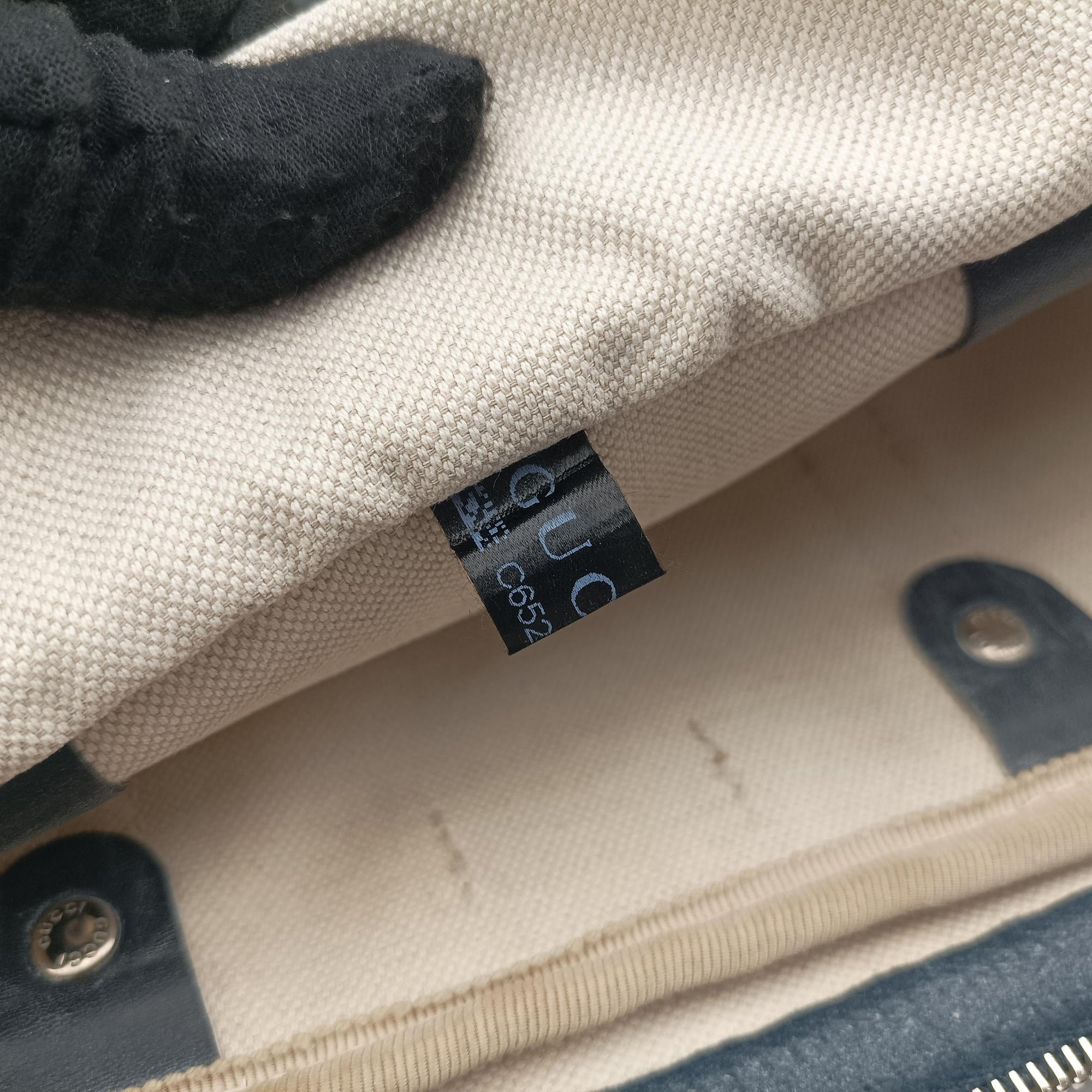 Secondhand Gucci GG plus GG Supreme Briefcase Beige×Black PVC coated canvas 201480 handbag | stylenewstar