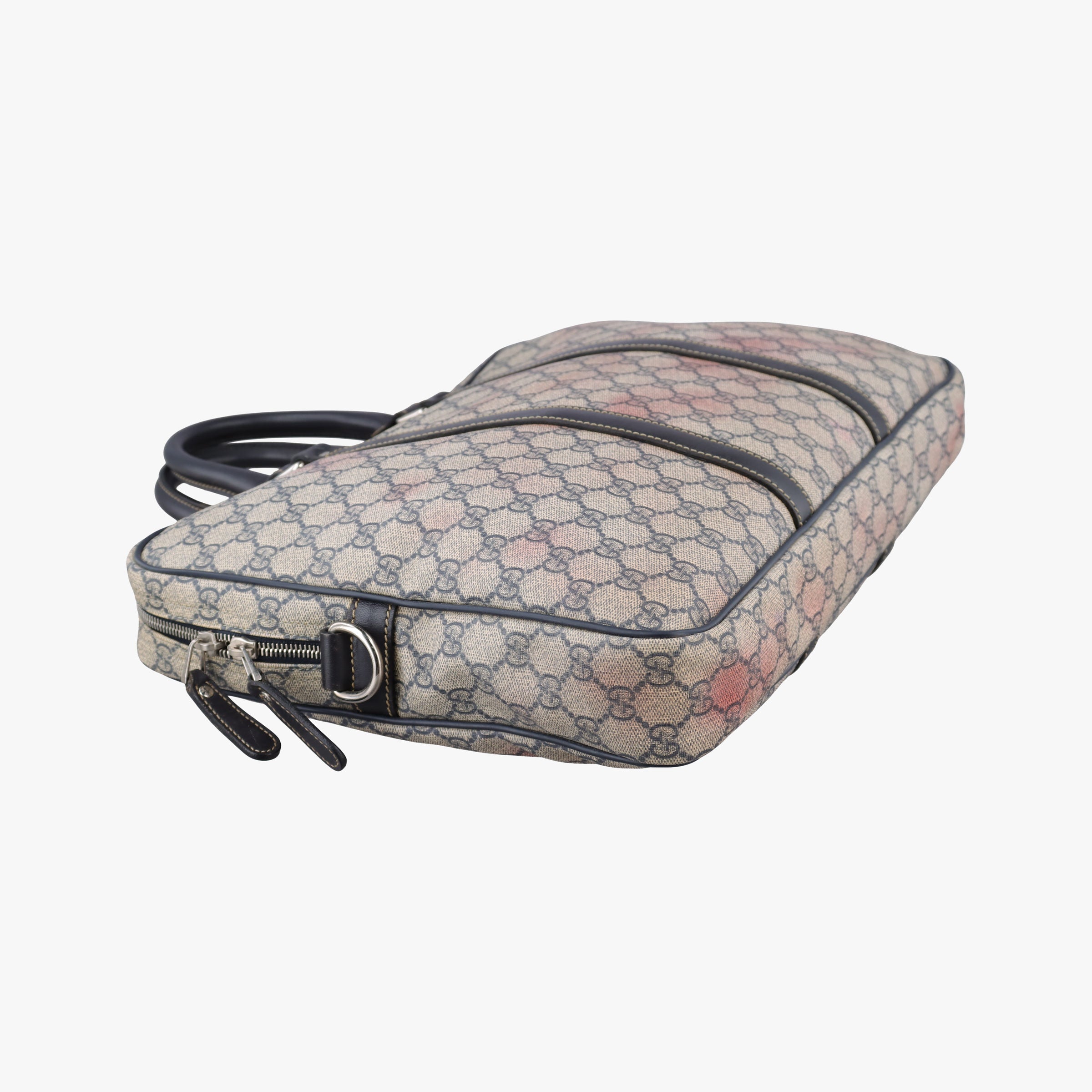 Secondhand Gucci GG plus GG Supreme Briefcase Beige×Black PVC coated canvas 201480 handbag | stylenewstar