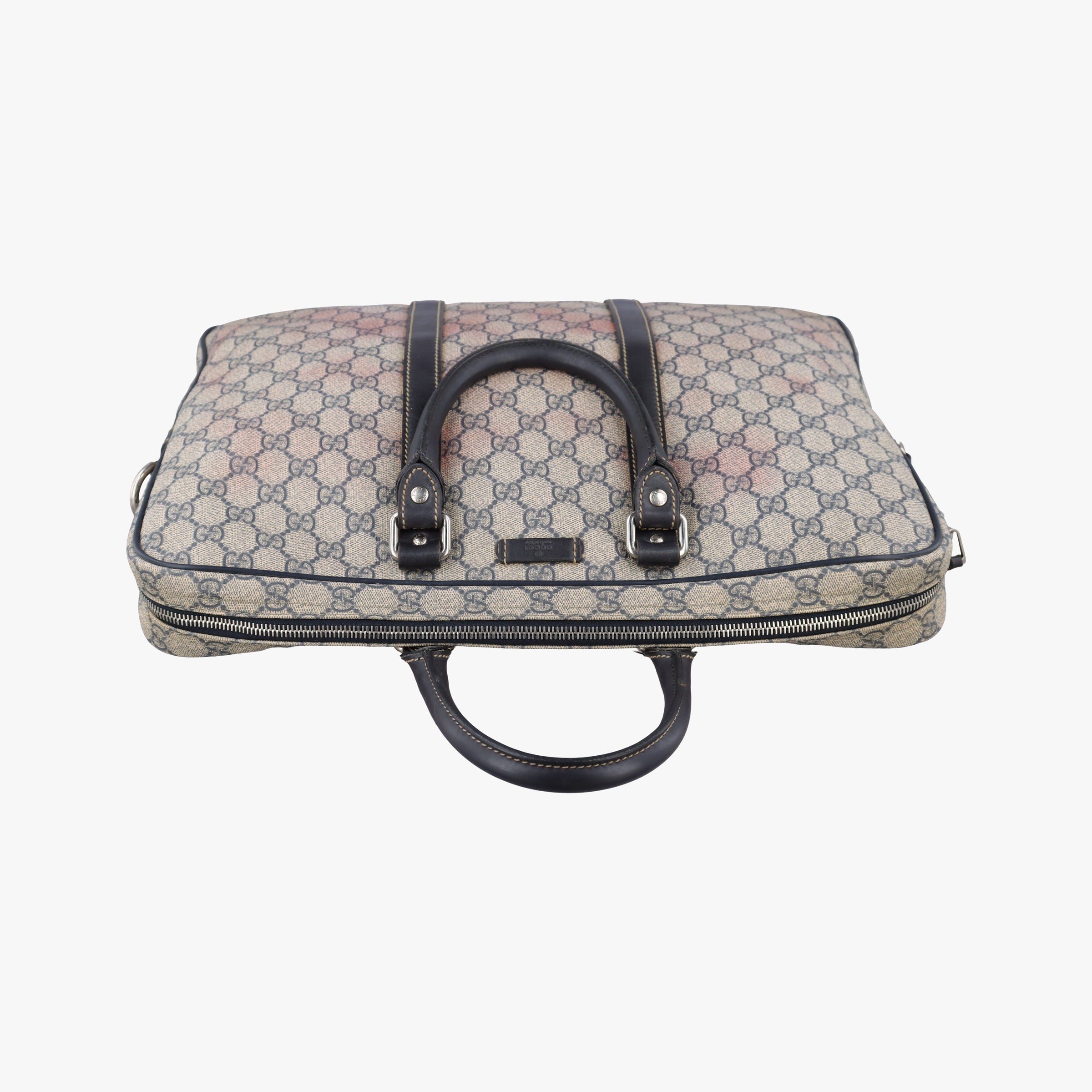 Secondhand Gucci GG plus GG Supreme Briefcase Beige×Black PVC coated canvas 201480 handbag | stylenewstar