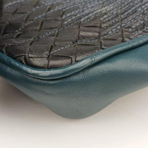 Pre-owned Bottega Veneta Intrecciato Navy lambskin  shoulderbag | stylenewstar