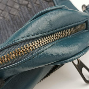 Pre-owned Bottega Veneta Intrecciato Navy lambskin  shoulderbag | stylenewstar