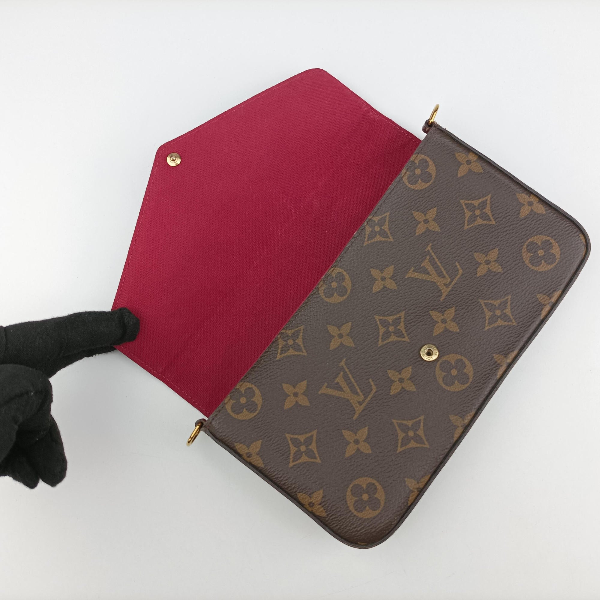Vintage Louis Vuitton Pochette FeLICIE Brown Monogram Canvas M61276 shoulderbag | stylenewstar
