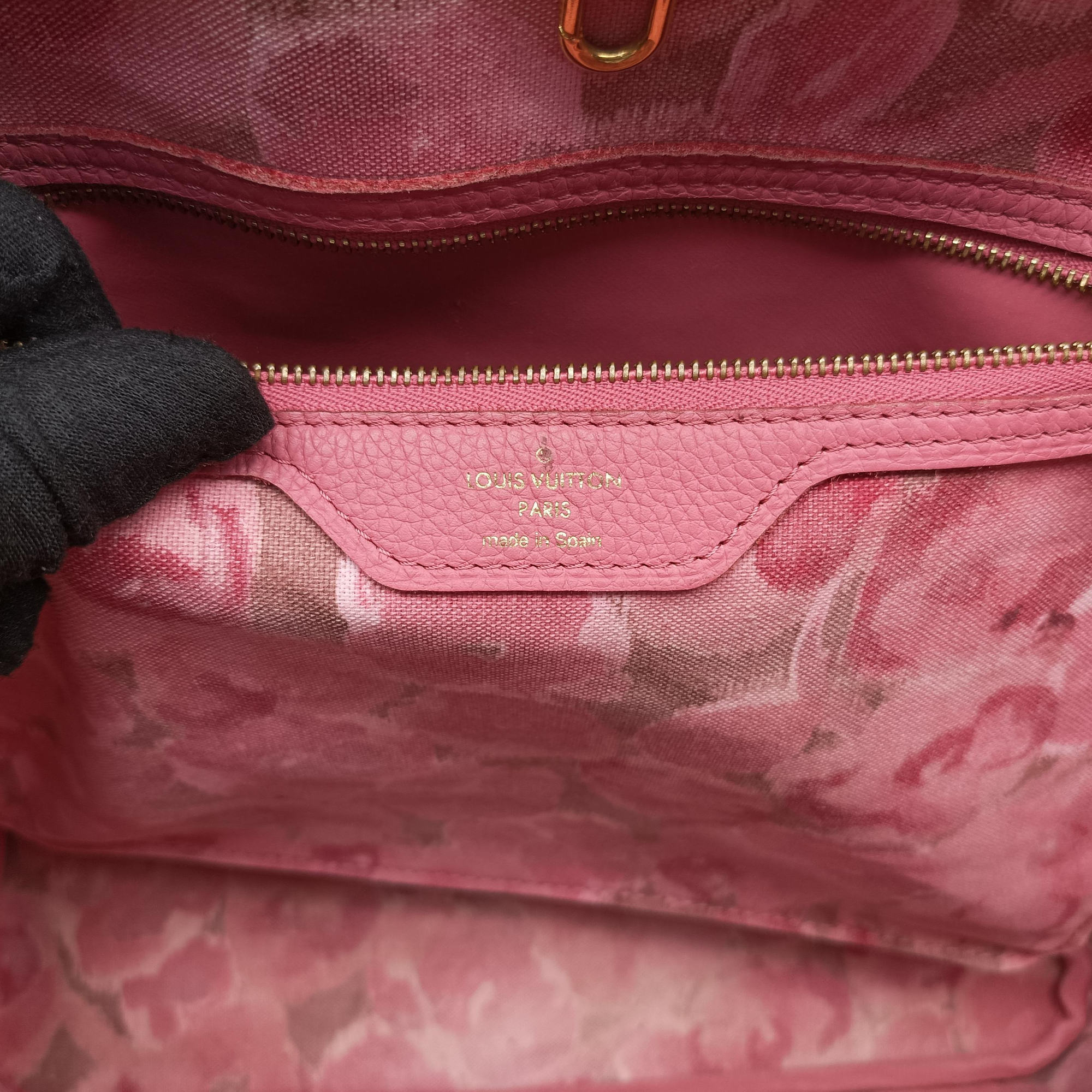 Pre-owned Louis Vuitton NEVERFULL MM Brown × Rose Velours Monogram Ikat Flower M40939 shoulderbag | stylenewstar