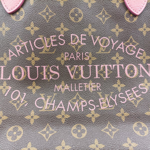 Pre-owned Louis Vuitton NEVERFULL MM Brown × Rose Velours Monogram Ikat Flower M40939 shoulderbag | stylenewstar