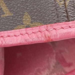 Pre-owned Louis Vuitton NEVERFULL MM Brown × Rose Velours Monogram Ikat Flower M40939 shoulderbag | stylenewstar