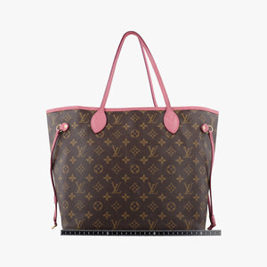 Pre-owned Louis Vuitton NEVERFULL MM Brown × Rose Velours Monogram Ikat Flower M40939 shoulderbag | stylenewstar