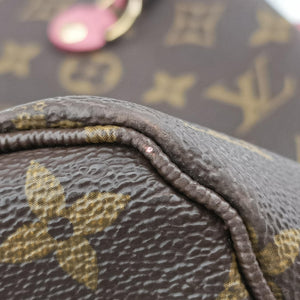 Pre-owned Louis Vuitton NEVERFULL MM Brown × Rose Velours Monogram Ikat Flower M40939 shoulderbag | stylenewstar