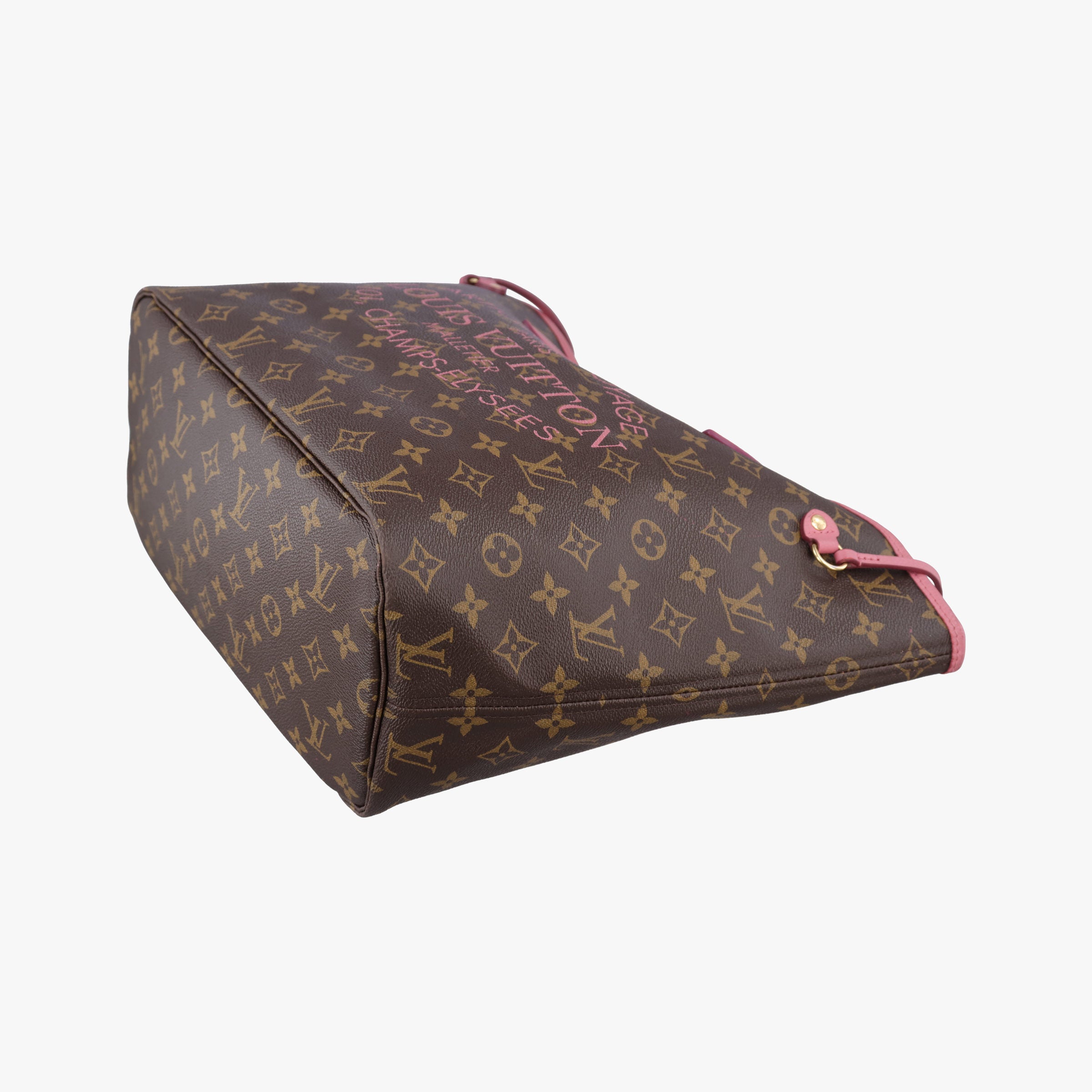 Pre-owned Louis Vuitton NEVERFULL MM Brown × Rose Velours Monogram Ikat Flower M40939 shoulderbag | stylenewstar