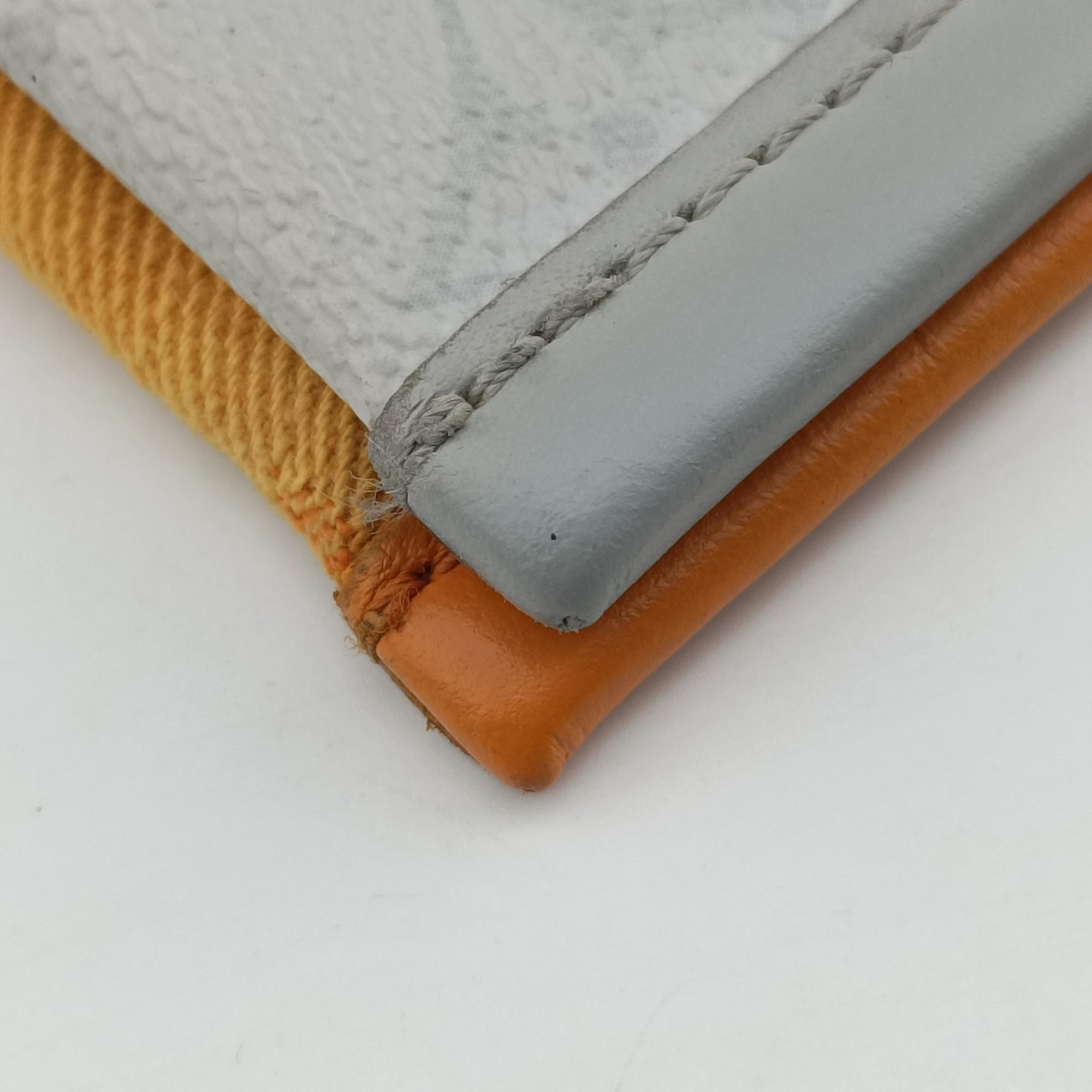 Pre-owned Louis Vuitton Flat Messenger White×orange White Monogram Canvas x Ocher Monogram Denim M44640 shoulderbag | stylenewstar