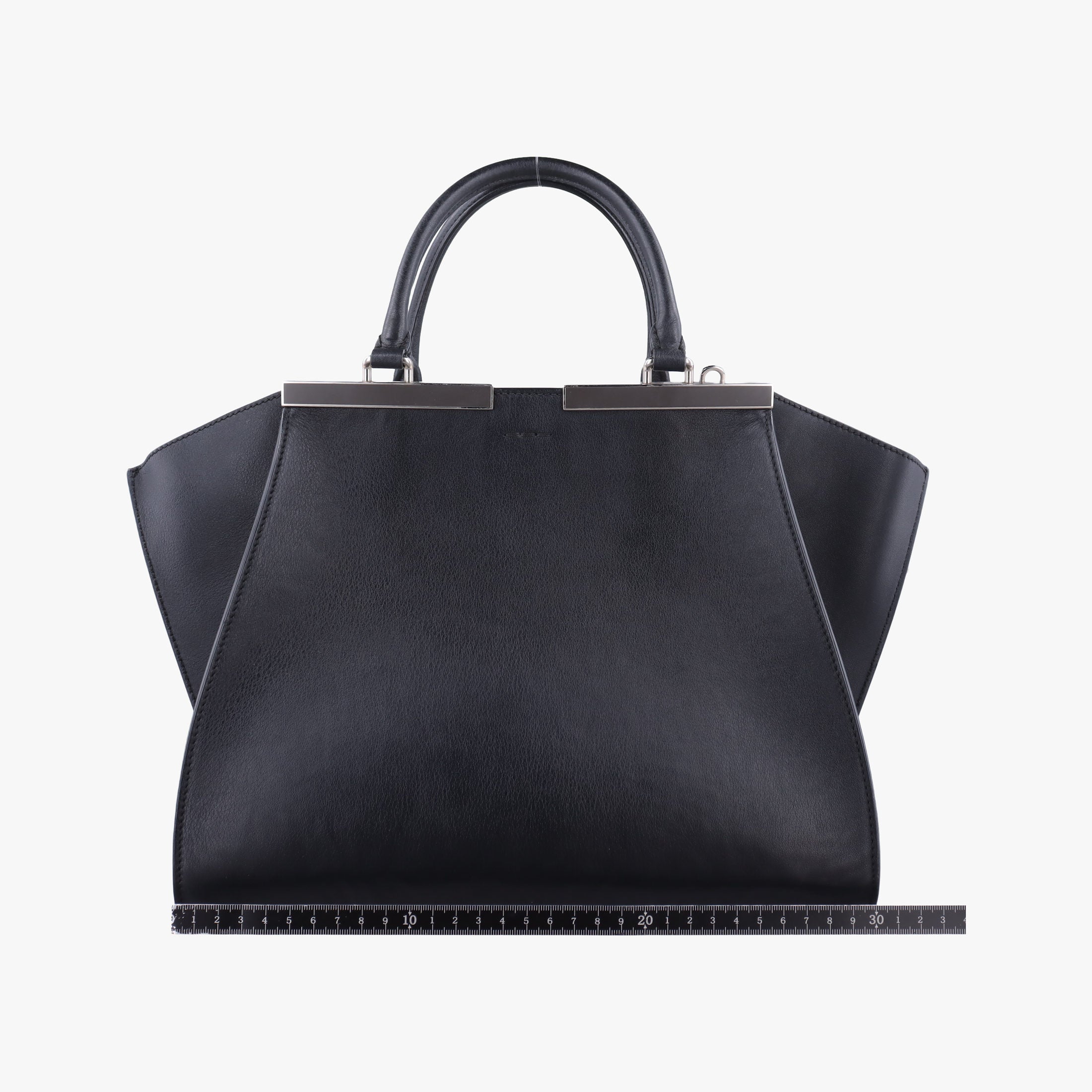 Pre-owned Fendi Troyage Trois Jours Black Leather 8BH279 shoulderbag | stylenewstar