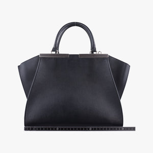 Pre-owned Fendi Troyage Trois Jours Black Leather 8BH279 shoulderbag | stylenewstar