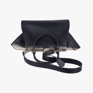 Pre-owned Fendi Troyage Trois Jours Black Leather 8BH279 shoulderbag | stylenewstar