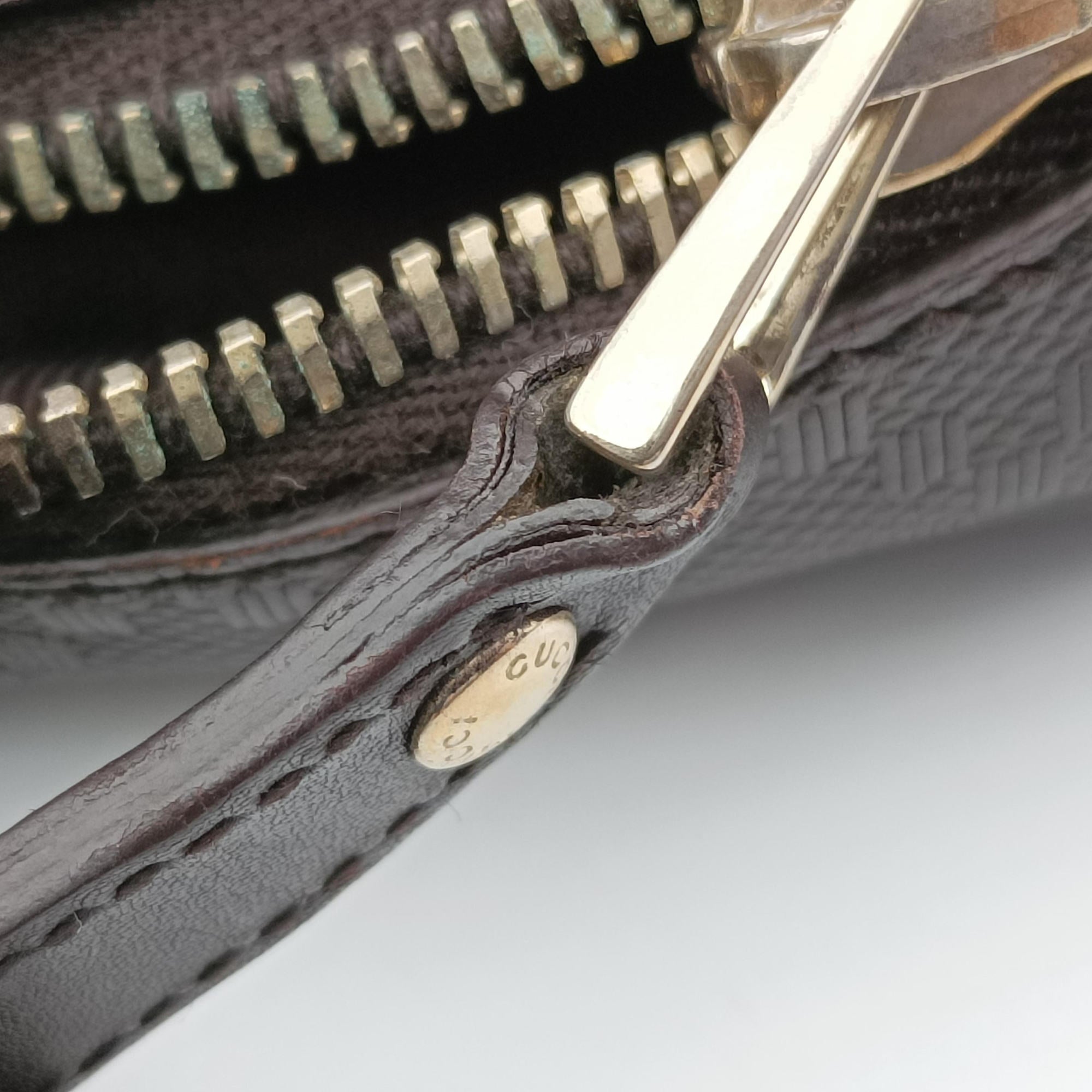 Pre-owned Gucci Diamante Business Brown leather 208463 handbag | stylenewstar