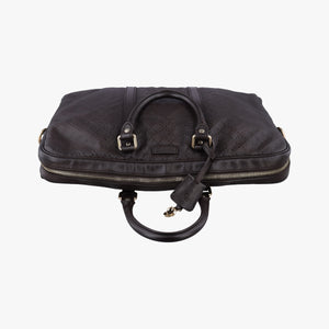 Pre-owned Gucci Diamante Business Brown leather 208463 handbag | stylenewstar