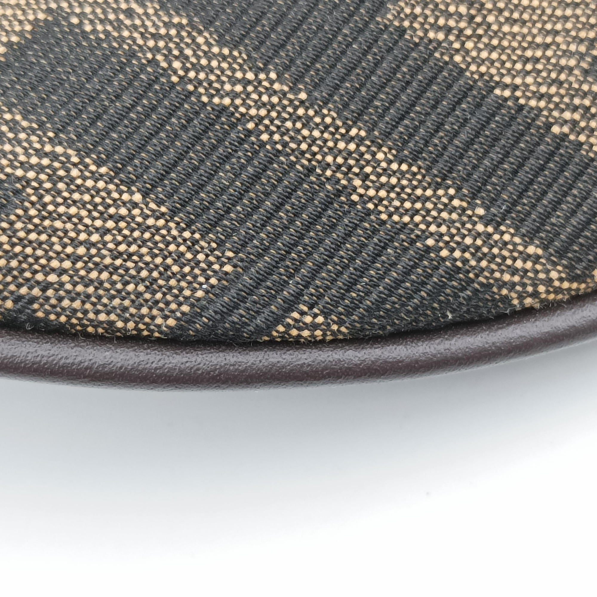 Pre-owned Fendi croissants Brown canvas× leather 26724 shoulderbag | stylenewstar