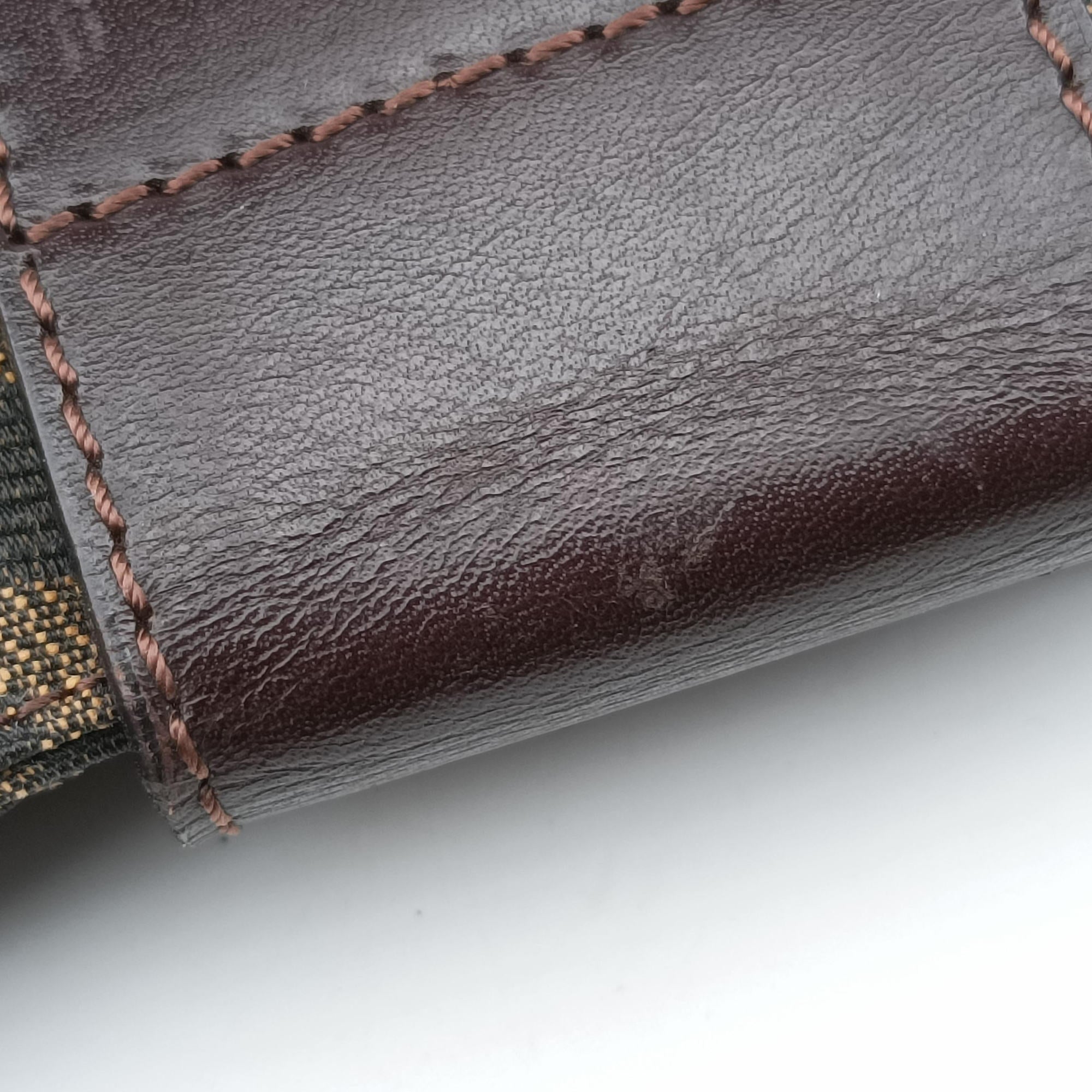 Pre-owned Fendi croissants Brown canvas× leather 26724 shoulderbag | stylenewstar