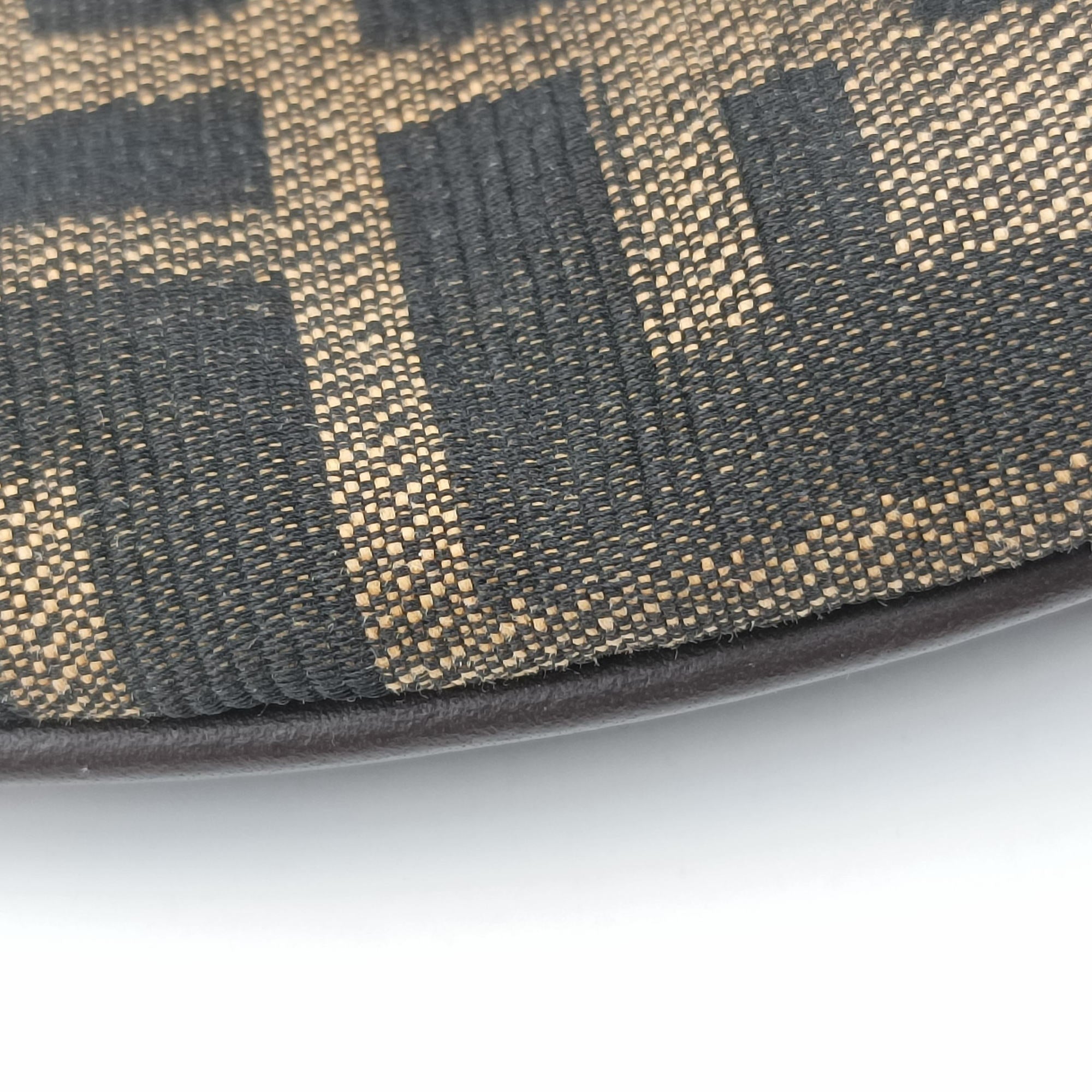 Pre-owned Fendi croissants Brown canvas× leather 26724 shoulderbag | stylenewstar