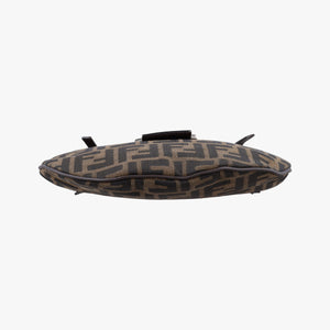 Pre-owned Fendi croissants Brown canvas× leather 26724 shoulderbag | stylenewstar