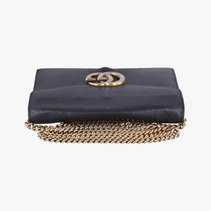 Pre-owned Gucci GG Marmont Black Leather 401232 shoulderbag | stylenewstar