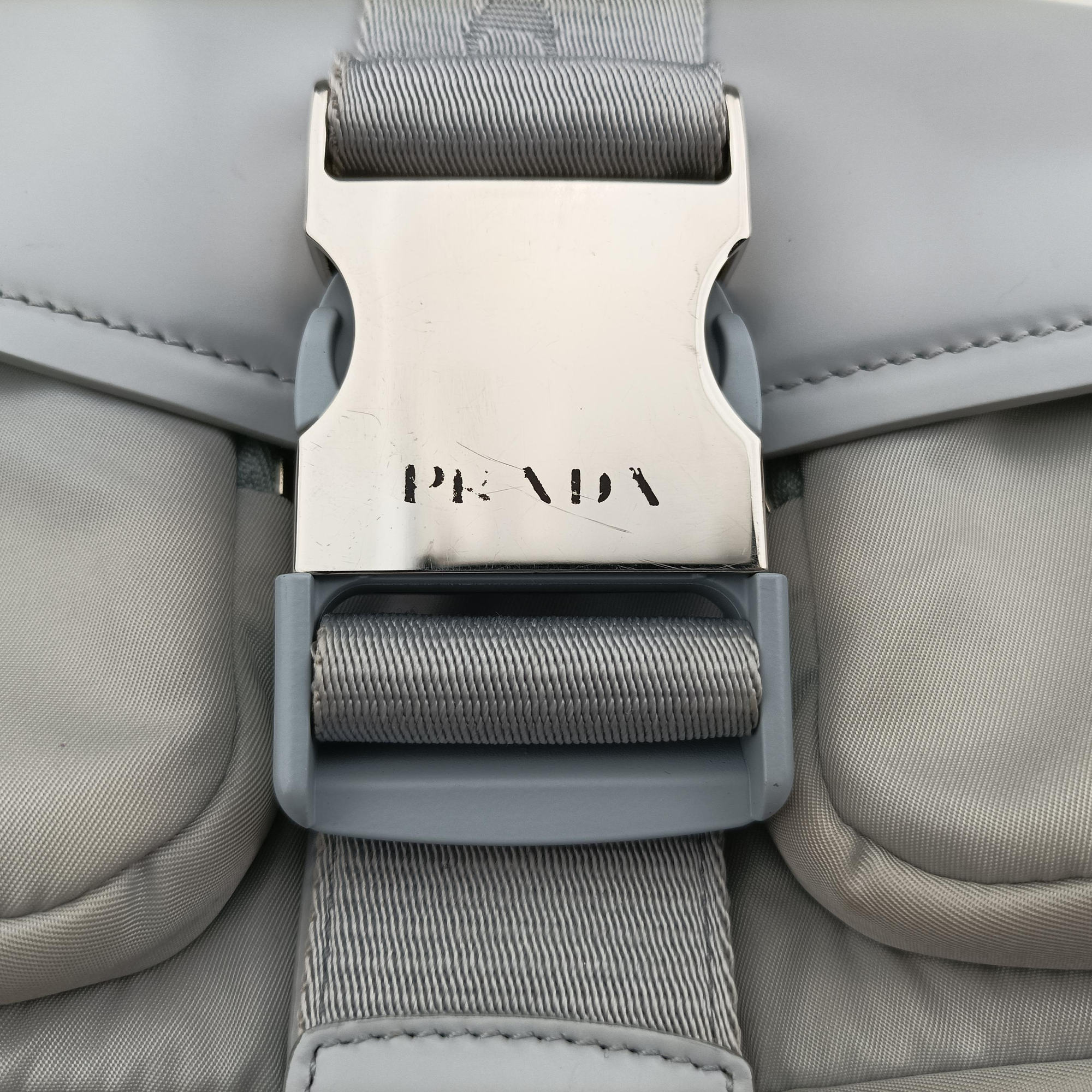 Vintage Prada Pocket Blue Nylon × Brushed Leather 1BD295 shoulderbag | stylenewstar