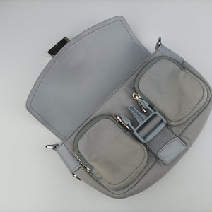 Vintage Prada Pocket Blue Nylon × Brushed Leather 1BD295 shoulderbag | stylenewstar