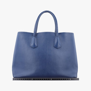 Pre-owned Prada Double Cuir Blue SAFFIANO Leather B2756T handbag | stylenewstar