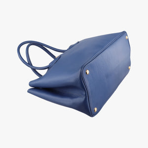 Pre-owned Prada Double Cuir Blue SAFFIANO Leather B2756T handbag | stylenewstar