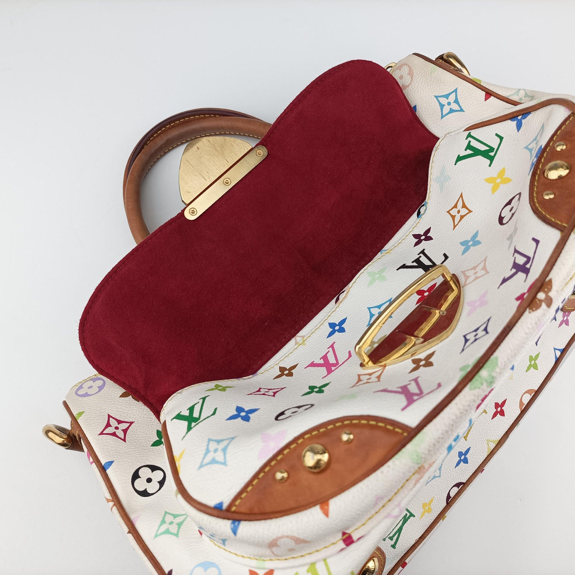 Pre-owned Louis Vuitton RITA white Monogram Multicolor M40125 shoulderbag | stylenewstar