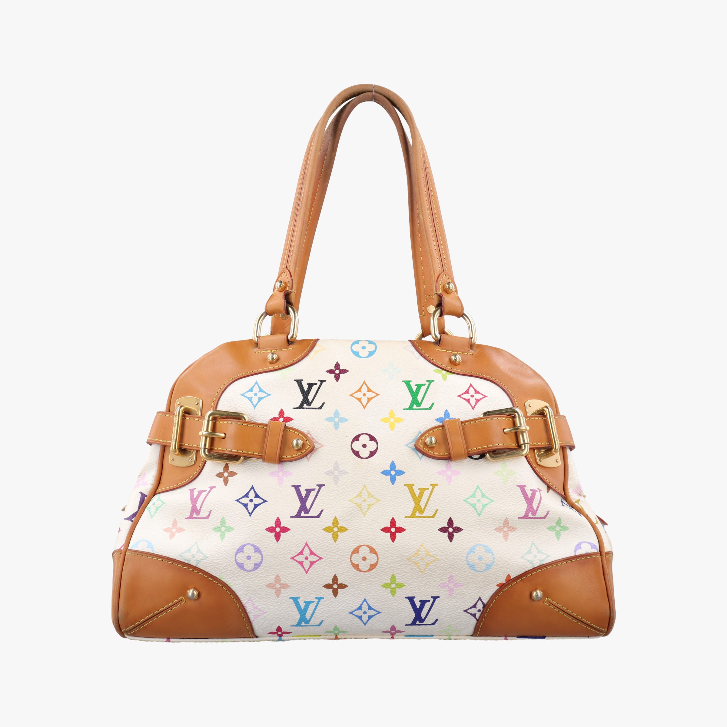 Pre-owned Louis Vuitton CLAUDIA white Monogram Multicolor M40193 shoulderbag | stylenewstar