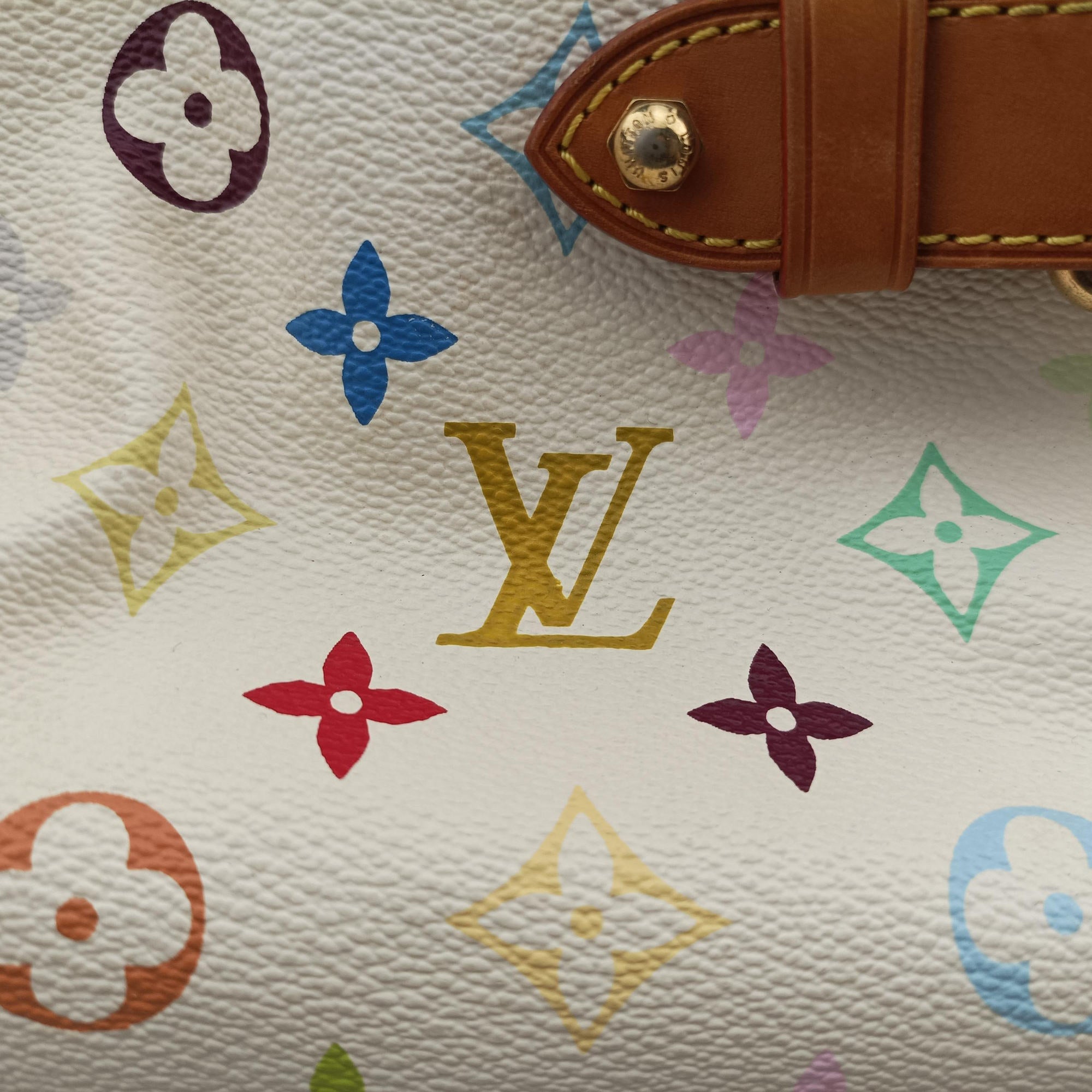 Pre-owned Louis Vuitton CLAUDIA white Monogram Multicolor M40193 shoulderbag | stylenewstar
