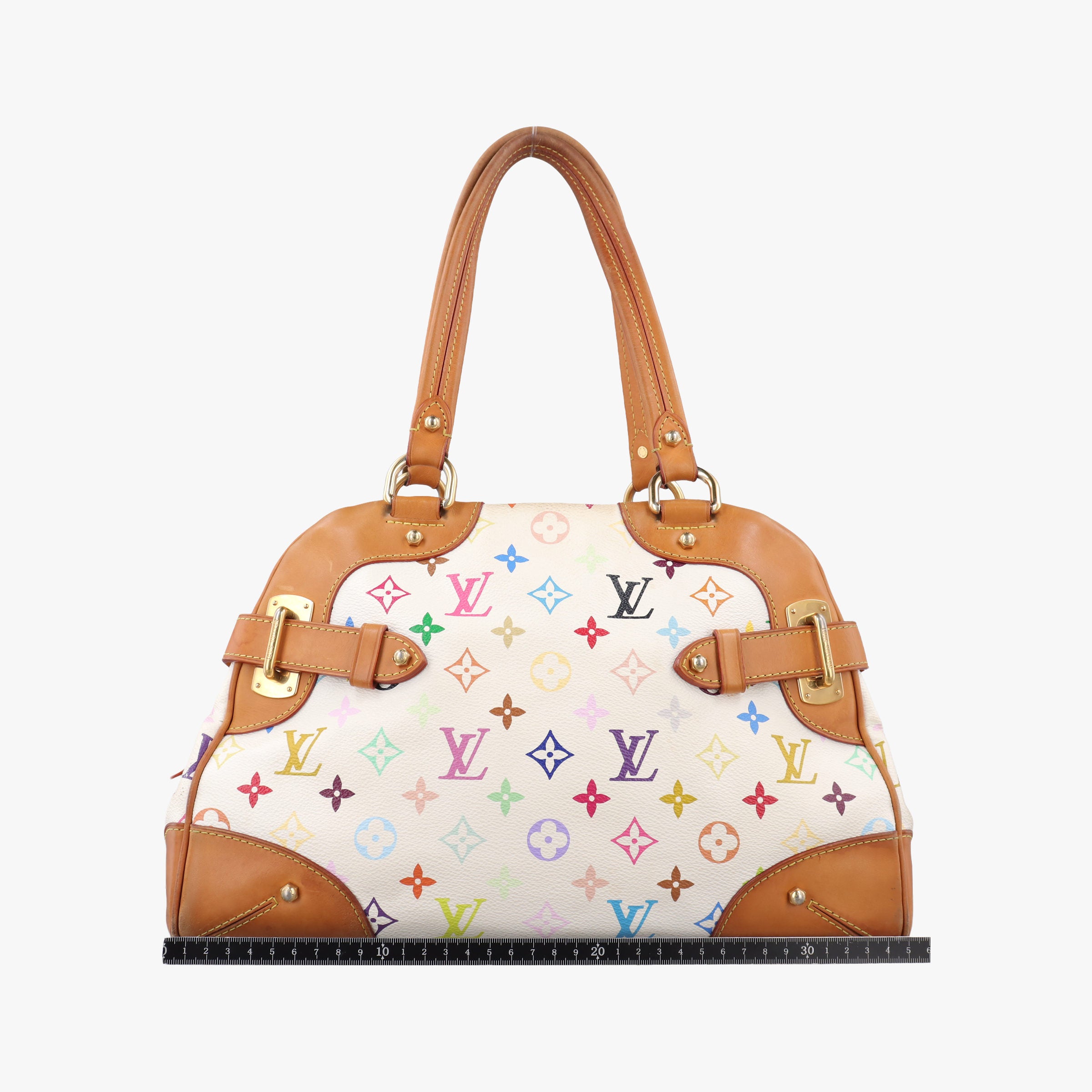Pre-owned Louis Vuitton CLAUDIA white Monogram Multicolor M40193 shoulderbag | stylenewstar