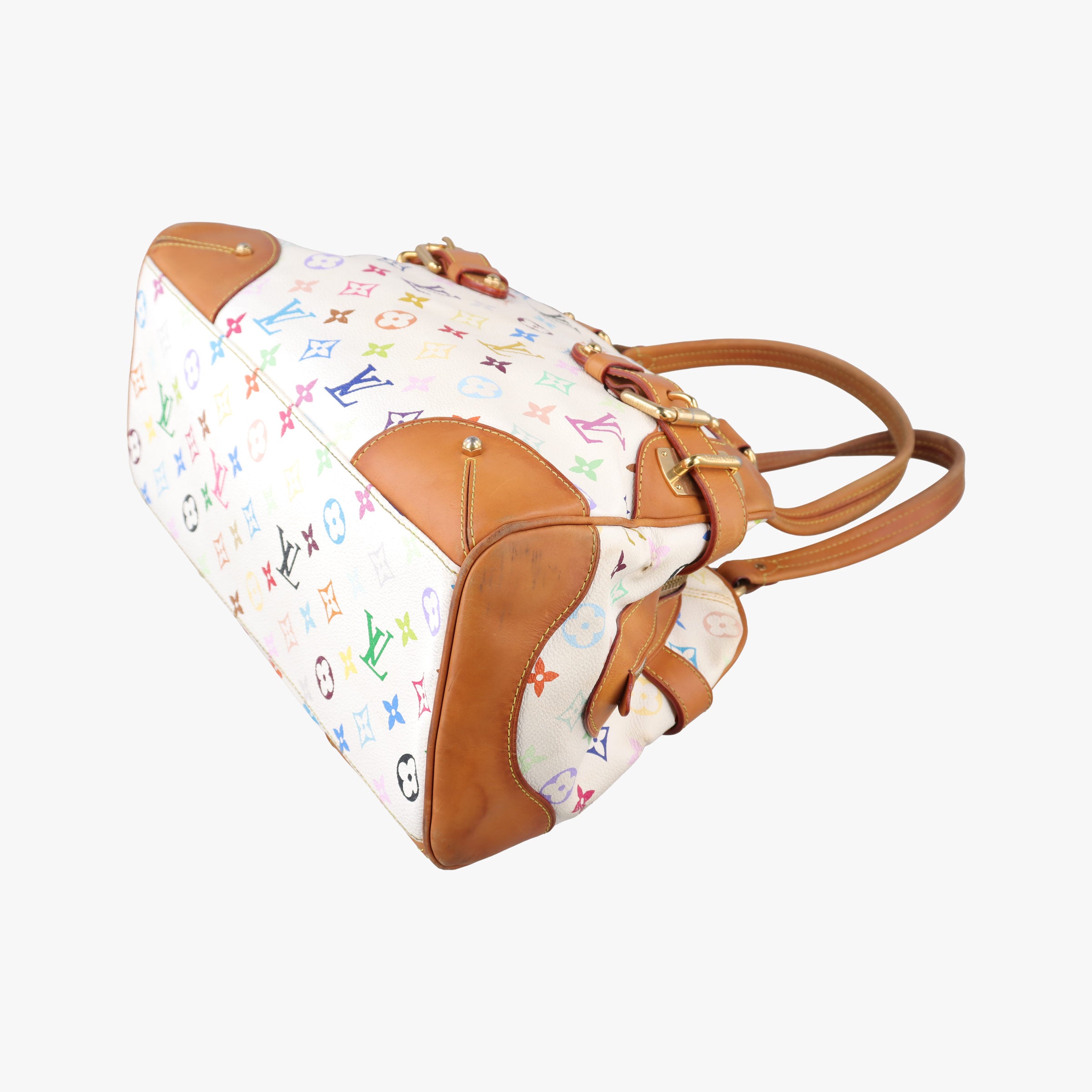 Pre-owned Louis Vuitton CLAUDIA white Monogram Multicolor M40193 shoulderbag | stylenewstar